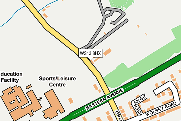 WS13 8HX map - OS OpenMap – Local (Ordnance Survey) WS13 8HX map - OS OpenMap – Local (Ordnance Survey)