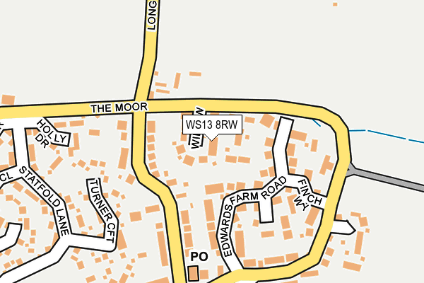 WS13 8RW map - OS OpenMap – Local (Ordnance Survey) WS13 8RW map - OS OpenMap – Local (Ordnance Survey)