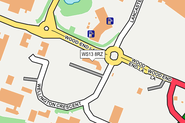WS13 8RZ map - OS OpenMap – Local (Ordnance Survey) WS13 8RZ map - OS OpenMap – Local (Ordnance Survey)