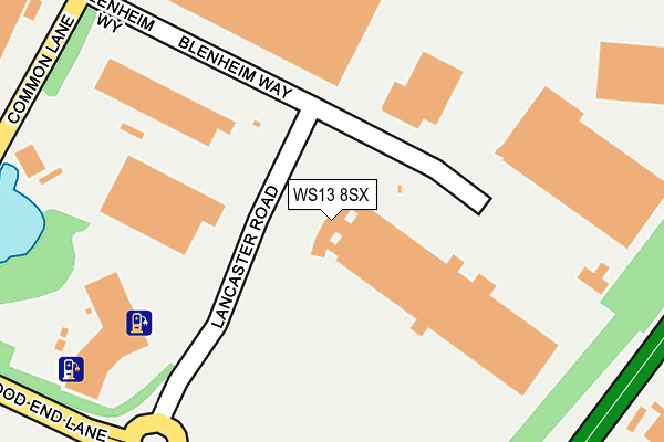 WS13 8SX map - OS OpenMap – Local (Ordnance Survey) WS13 8SX map - OS OpenMap – Local (Ordnance Survey)