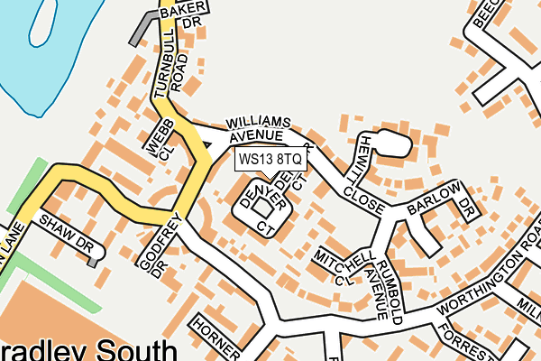 WS13 8TQ map - OS OpenMap – Local (Ordnance Survey) WS13 8TQ map - OS OpenMap – Local (Ordnance Survey)
