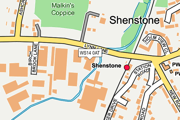WS14 0AT map - OS OpenMap – Local (Ordnance Survey) WS14 0AT map - OS OpenMap – Local (Ordnance Survey)