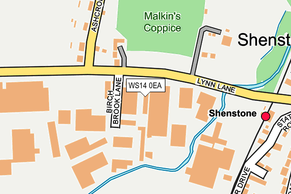 WS14 0EA map - OS OpenMap – Local (Ordnance Survey) WS14 0EA map - OS OpenMap – Local (Ordnance Survey)