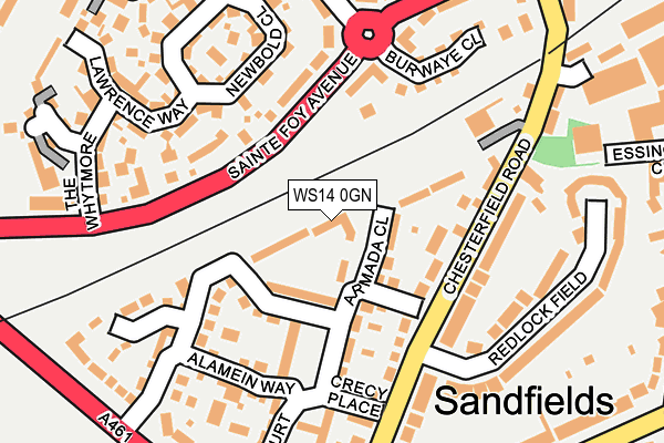 WS14 0GN map - OS OpenMap – Local (Ordnance Survey) WS14 0GN map - OS OpenMap – Local (Ordnance Survey)