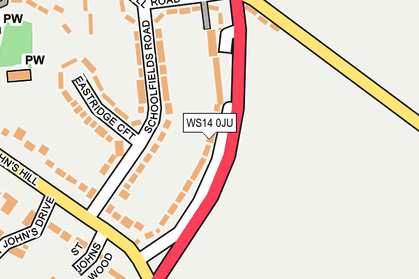 WS14 0JU map - OS OpenMap – Local (Ordnance Survey) WS14 0JU map - OS OpenMap – Local (Ordnance Survey)