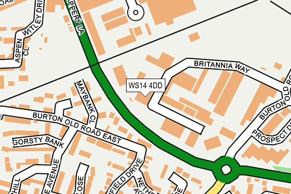WS14 4DD map - OS OpenMap – Local (Ordnance Survey) WS14 4DD map - OS OpenMap – Local (Ordnance Survey)