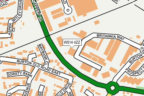 WS14 4ZZ map - OS OpenMap – Local (Ordnance Survey) WS14 4ZZ map - OS OpenMap – Local (Ordnance Survey)