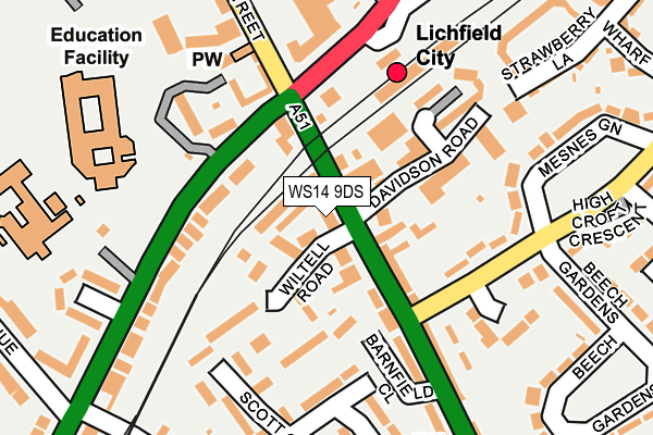 WS14 9DS map - OS OpenMap – Local (Ordnance Survey) WS14 9DS map - OS OpenMap – Local (Ordnance Survey)