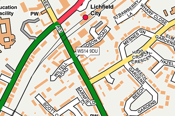 WS14 9DU map - OS OpenMap – Local (Ordnance Survey) WS14 9DU map - OS OpenMap – Local (Ordnance Survey)