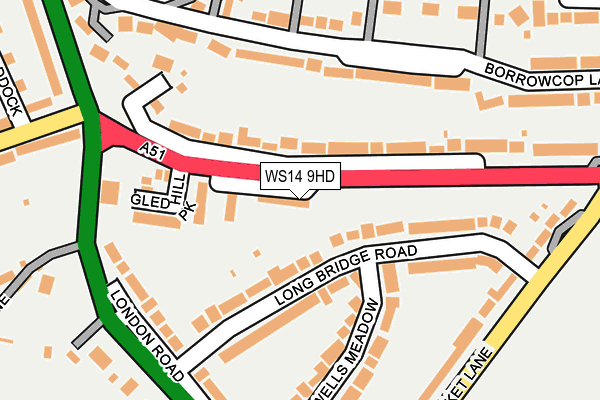 WS14 9HD map - OS OpenMap – Local (Ordnance Survey) WS14 9HD map - OS OpenMap – Local (Ordnance Survey)