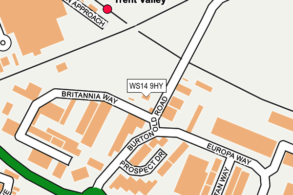 WS14 9HY map - OS OpenMap – Local (Ordnance Survey) WS14 9HY map - OS OpenMap – Local (Ordnance Survey)
