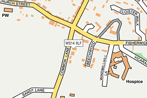 WS14 9LF map - OS OpenMap – Local (Ordnance Survey) WS14 9LF map - OS OpenMap – Local (Ordnance Survey)