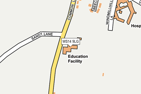 WS14 9LG map - OS OpenMap – Local (Ordnance Survey) WS14 9LG map - OS OpenMap – Local (Ordnance Survey)