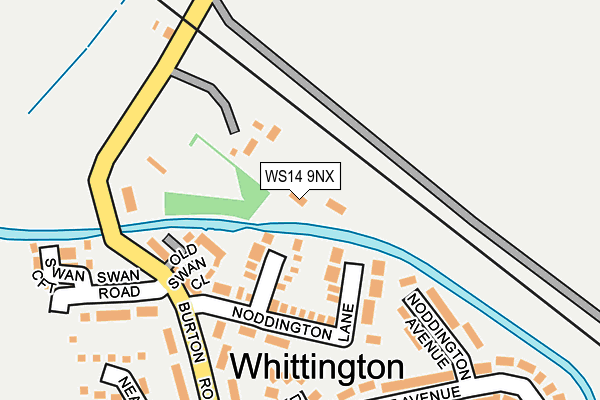 WS14 9NX map - OS OpenMap – Local (Ordnance Survey) WS14 9NX map - OS OpenMap – Local (Ordnance Survey)
