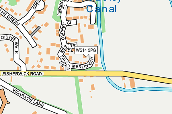 WS14 9PG map - OS OpenMap – Local (Ordnance Survey) WS14 9PG map - OS OpenMap – Local (Ordnance Survey)