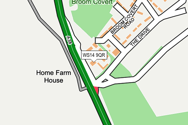 WS14 9QR map - OS OpenMap – Local (Ordnance Survey) WS14 9QR map - OS OpenMap – Local (Ordnance Survey)