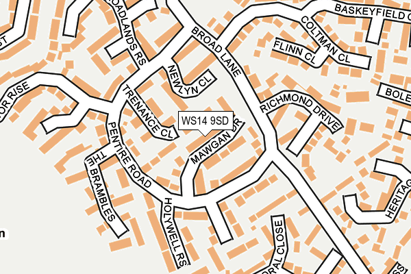 WS14 9SD map - OS OpenMap – Local (Ordnance Survey) WS14 9SD map - OS OpenMap – Local (Ordnance Survey)