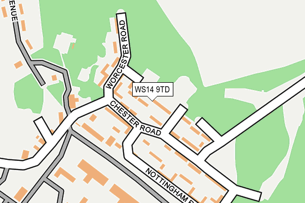 WS14 9TD map - OS OpenMap – Local (Ordnance Survey) WS14 9TD map - OS OpenMap – Local (Ordnance Survey)