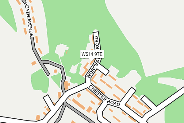 WS14 9TE map - OS OpenMap – Local (Ordnance Survey) WS14 9TE map - OS OpenMap – Local (Ordnance Survey)