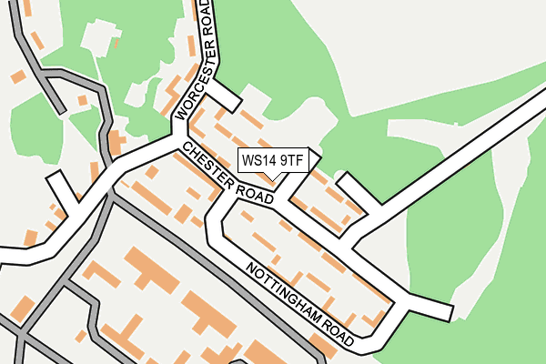 WS14 9TF map - OS OpenMap – Local (Ordnance Survey) WS14 9TF map - OS OpenMap – Local (Ordnance Survey)