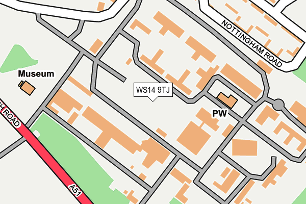 WS14 9TJ map - OS OpenMap – Local (Ordnance Survey) WS14 9TJ map - OS OpenMap – Local (Ordnance Survey)