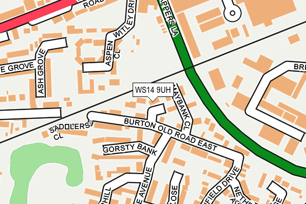 WS14 9UH map - OS OpenMap – Local (Ordnance Survey) WS14 9UH map - OS OpenMap – Local (Ordnance Survey)