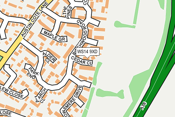 WS14 9XD map - OS OpenMap – Local (Ordnance Survey) WS14 9XD map - OS OpenMap – Local (Ordnance Survey)
