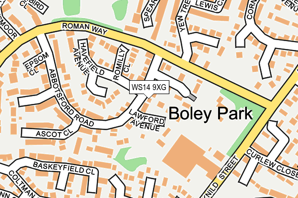 WS14 9XG map - OS OpenMap – Local (Ordnance Survey) WS14 9XG map - OS OpenMap – Local (Ordnance Survey)