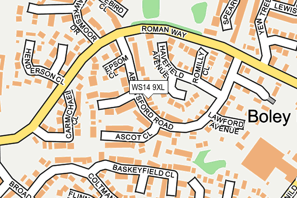 WS14 9XL map - OS OpenMap – Local (Ordnance Survey) WS14 9XL map - OS OpenMap – Local (Ordnance Survey)