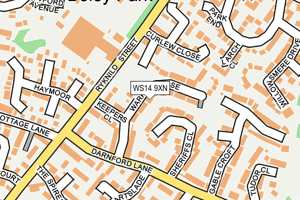 WS14 9XN map - OS OpenMap – Local (Ordnance Survey) WS14 9XN map - OS OpenMap – Local (Ordnance Survey)