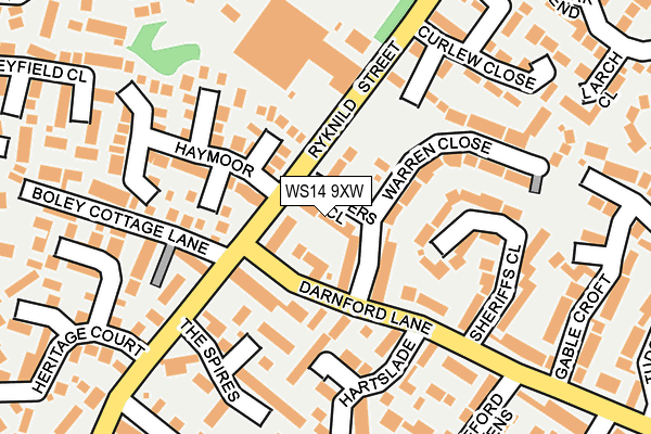 WS14 9XW map - OS OpenMap – Local (Ordnance Survey) WS14 9XW map - OS OpenMap – Local (Ordnance Survey)
