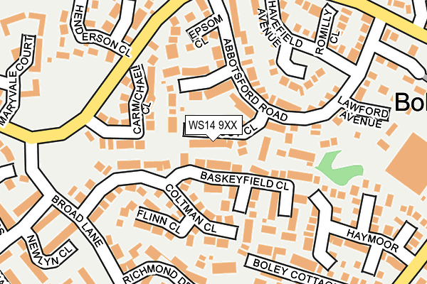 WS14 9XX map - OS OpenMap – Local (Ordnance Survey) WS14 9XX map - OS OpenMap – Local (Ordnance Survey)