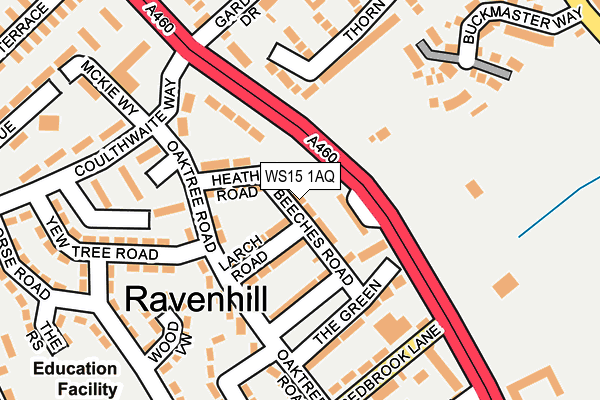 WS15 1AQ map - OS OpenMap – Local (Ordnance Survey) WS15 1AQ map - OS OpenMap – Local (Ordnance Survey)