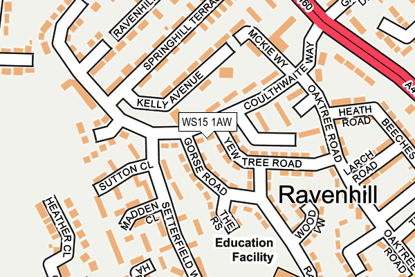 WS15 1AW map - OS OpenMap – Local (Ordnance Survey) WS15 1AW map - OS OpenMap – Local (Ordnance Survey)