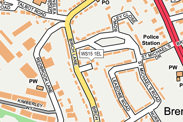 WS15 1EL map - OS OpenMap – Local (Ordnance Survey) WS15 1EL map - OS OpenMap – Local (Ordnance Survey)