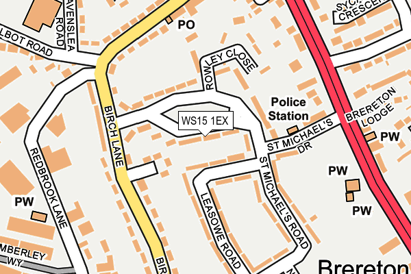 WS15 1EX map - OS OpenMap – Local (Ordnance Survey) WS15 1EX map - OS OpenMap – Local (Ordnance Survey)