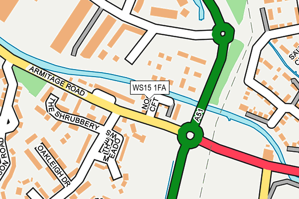 WS15 1FA map - OS OpenMap – Local (Ordnance Survey) WS15 1FA map - OS OpenMap – Local (Ordnance Survey)