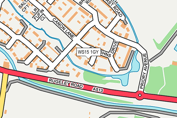 WS15 1GY map - OS OpenMap – Local (Ordnance Survey) WS15 1GY map - OS OpenMap – Local (Ordnance Survey)