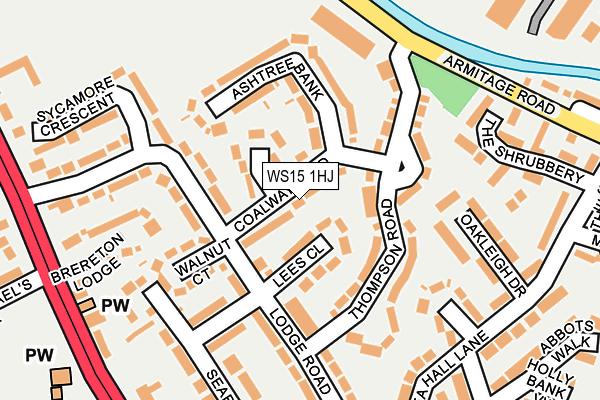 WS15 1HJ map - OS OpenMap – Local (Ordnance Survey) WS15 1HJ map - OS OpenMap – Local (Ordnance Survey)