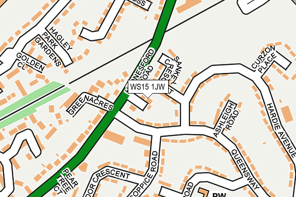 WS15 1JW map - OS OpenMap – Local (Ordnance Survey) WS15 1JW map - OS OpenMap – Local (Ordnance Survey)