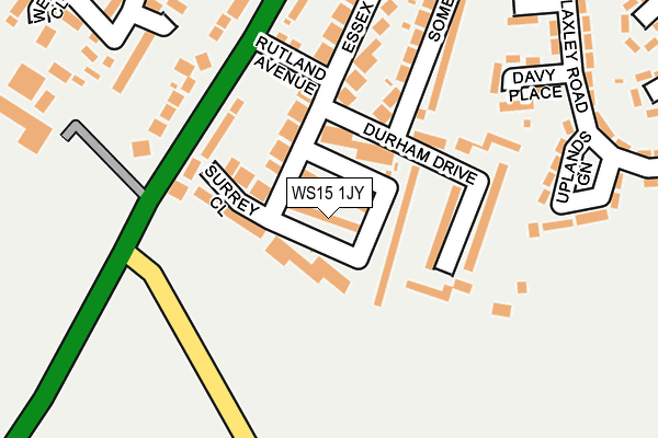WS15 1JY map - OS OpenMap – Local (Ordnance Survey) WS15 1JY map - OS OpenMap – Local (Ordnance Survey)