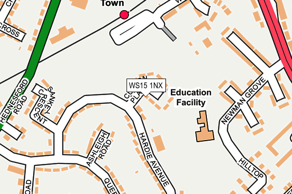 WS15 1NX map - OS OpenMap – Local (Ordnance Survey) WS15 1NX map - OS OpenMap – Local (Ordnance Survey)