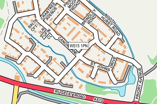WS15 1PN map - OS OpenMap – Local (Ordnance Survey) WS15 1PN map - OS OpenMap – Local (Ordnance Survey)