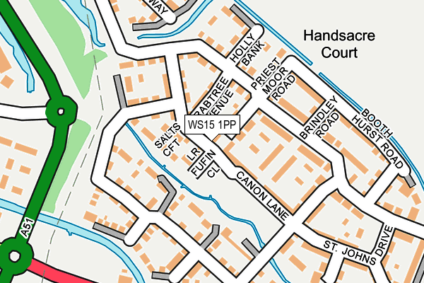 WS15 1PP map - OS OpenMap – Local (Ordnance Survey) WS15 1PP map - OS OpenMap – Local (Ordnance Survey)