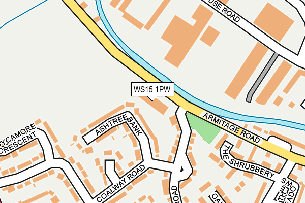 WS15 1PW map - OS OpenMap – Local (Ordnance Survey) WS15 1PW map - OS OpenMap – Local (Ordnance Survey)