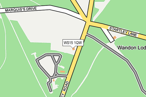 WS15 1QW map - OS OpenMap – Local (Ordnance Survey) WS15 1QW map - OS OpenMap – Local (Ordnance Survey)