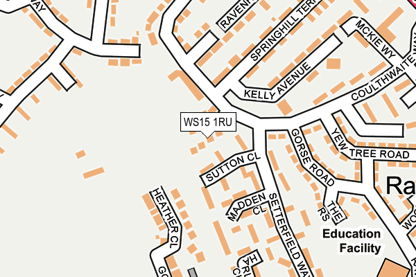 WS15 1RU map - OS OpenMap – Local (Ordnance Survey) WS15 1RU map - OS OpenMap – Local (Ordnance Survey)