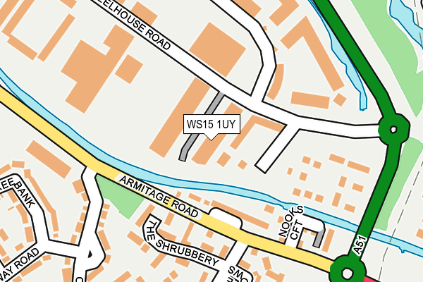 WS15 1UY map - OS OpenMap – Local (Ordnance Survey) WS15 1UY map - OS OpenMap – Local (Ordnance Survey)