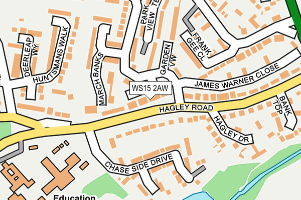 WS15 2AW map - OS OpenMap – Local (Ordnance Survey) WS15 2AW map - OS OpenMap – Local (Ordnance Survey)