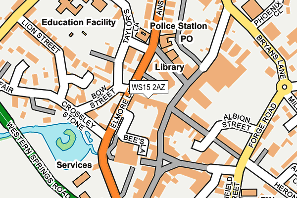 WS15 2AZ map - OS OpenMap – Local (Ordnance Survey) WS15 2AZ map - OS OpenMap – Local (Ordnance Survey)